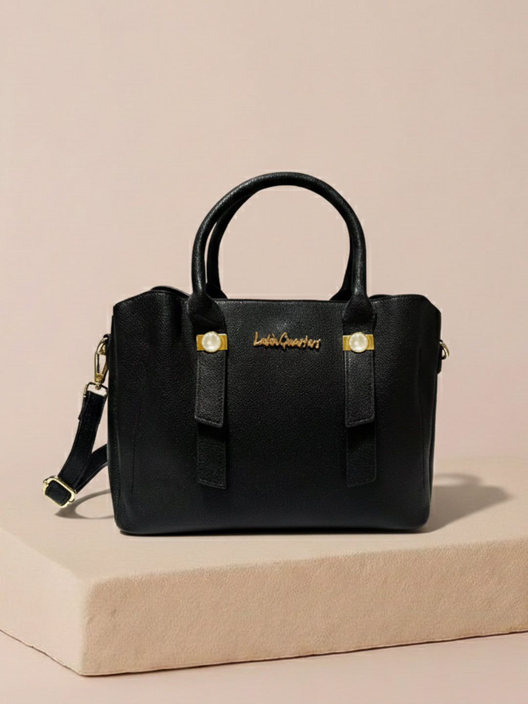 Latin Quarters Women Black Solid Handles Handheld Bag