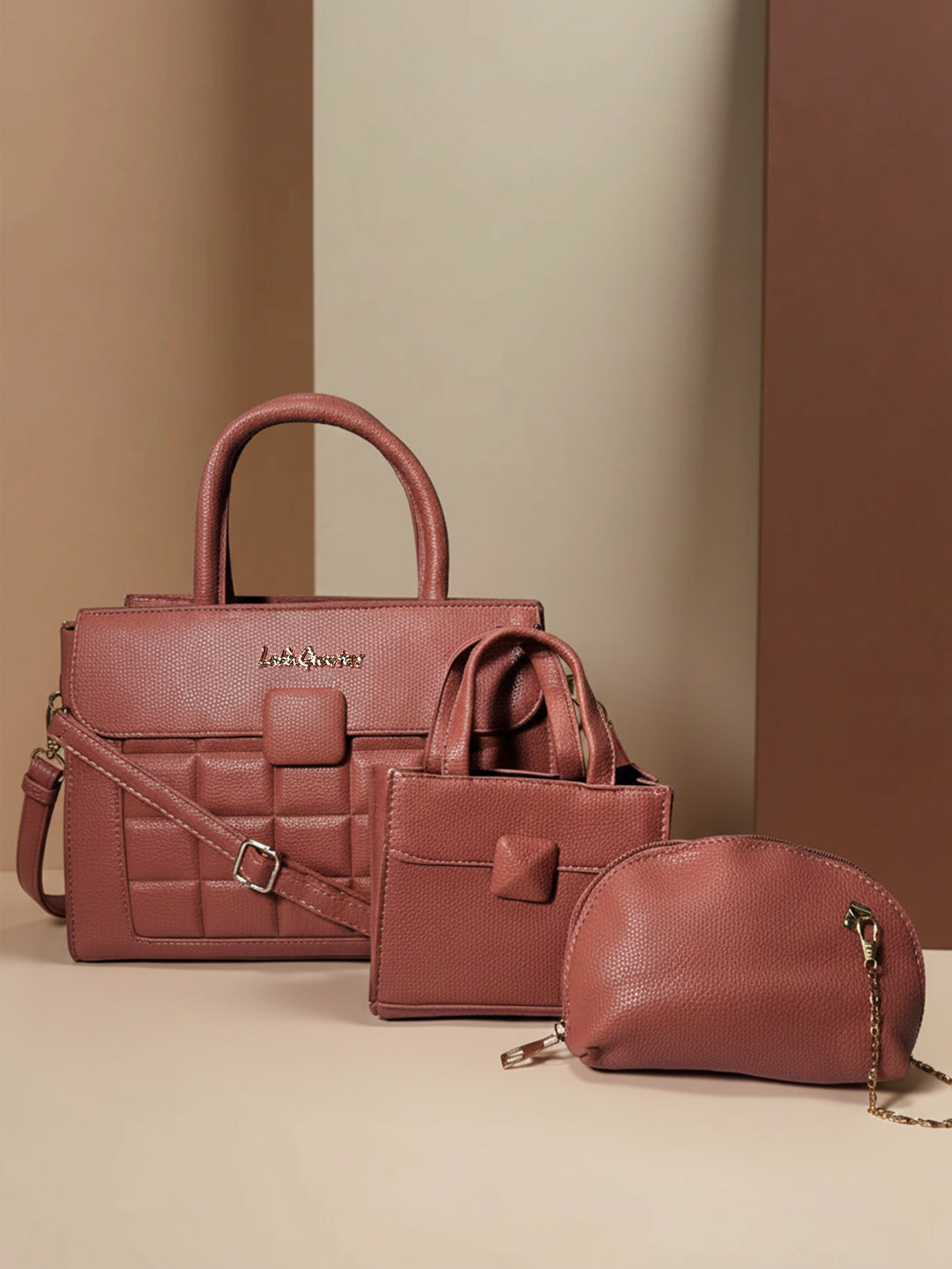 Latin Quarters Women Pink Solid Handles Satchel Bag
