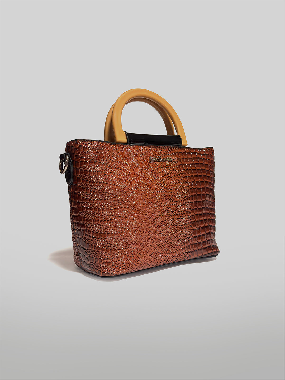 Latin Quarters Women Brown Textured Two Handles Handheld Bag