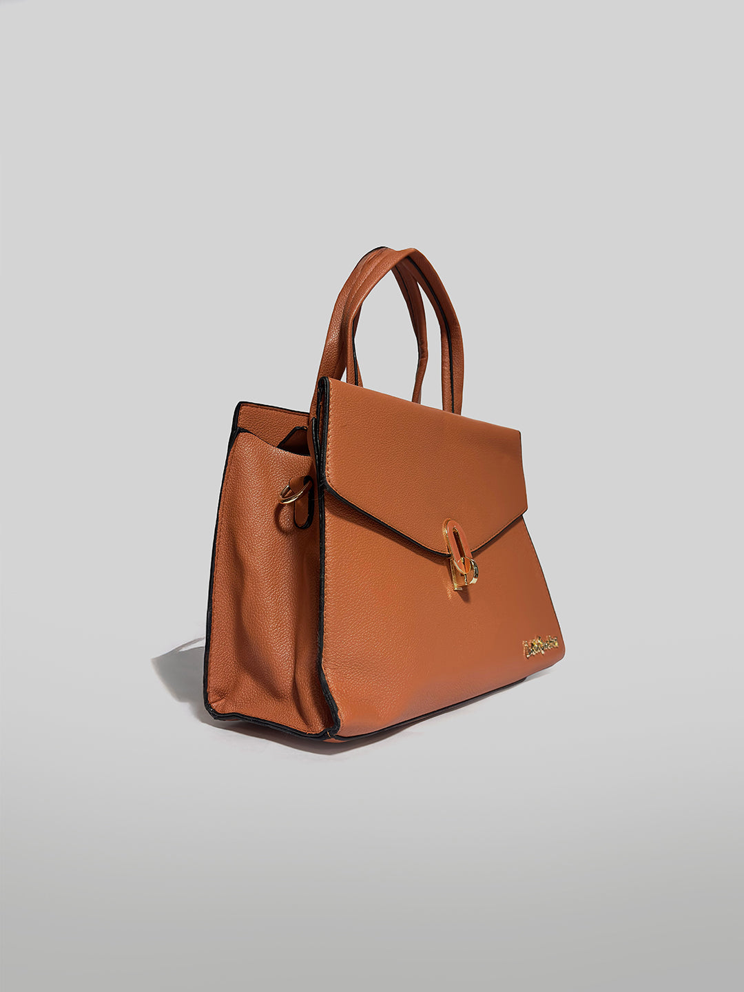 Latin Quarters Women Brown Solid Two Handles Satchel Bag