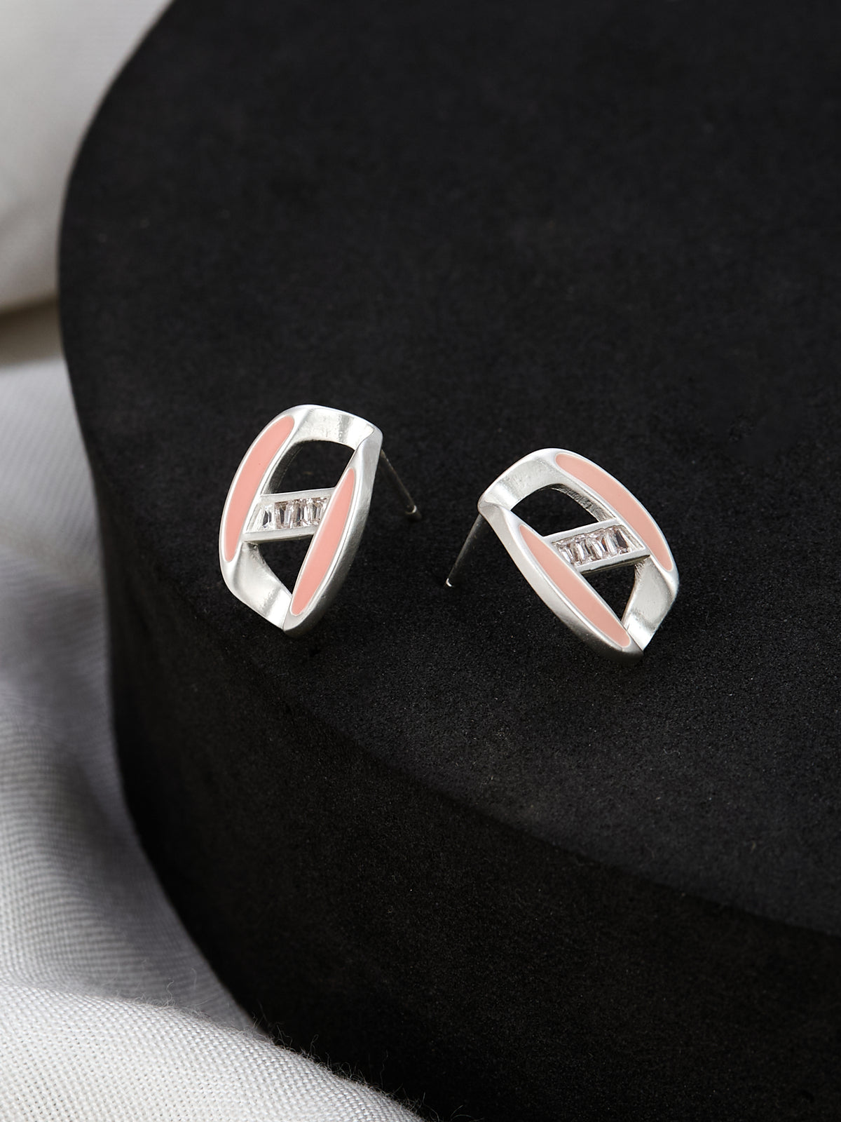 Silver Stylish Stud Earrings For Women & Girls