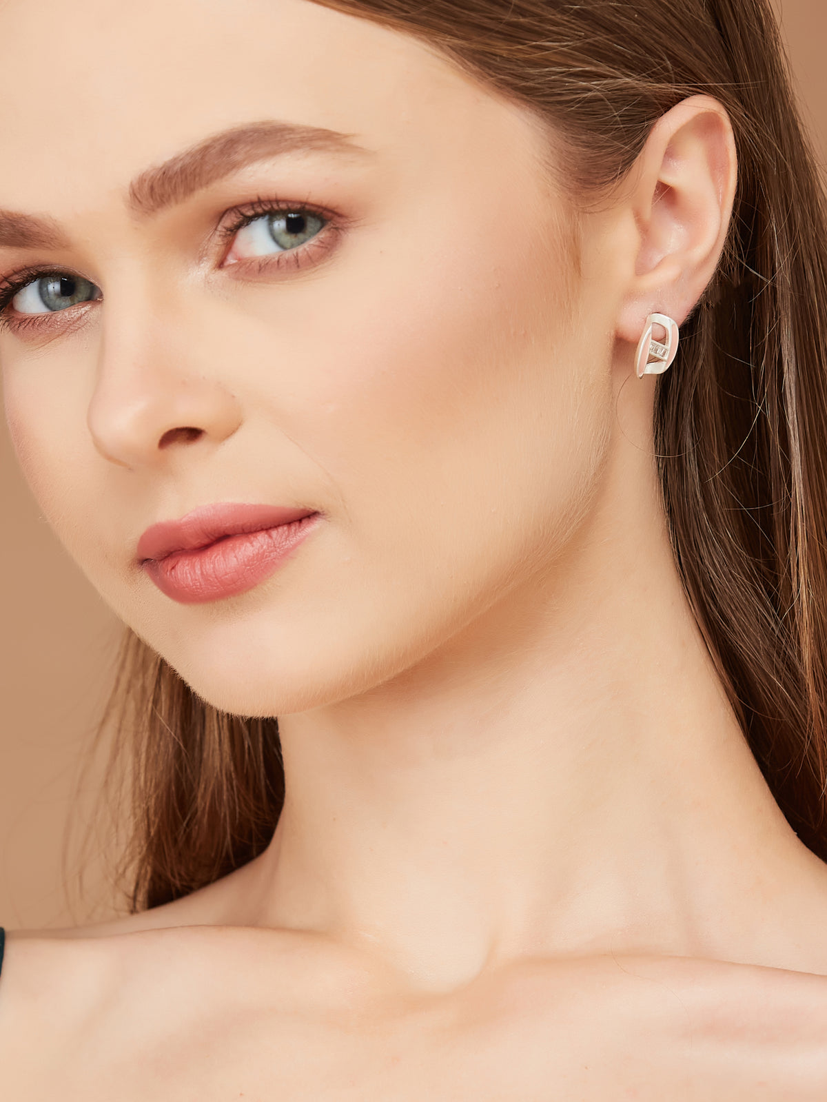Silver Stylish Stud Earrings For Women & Girls