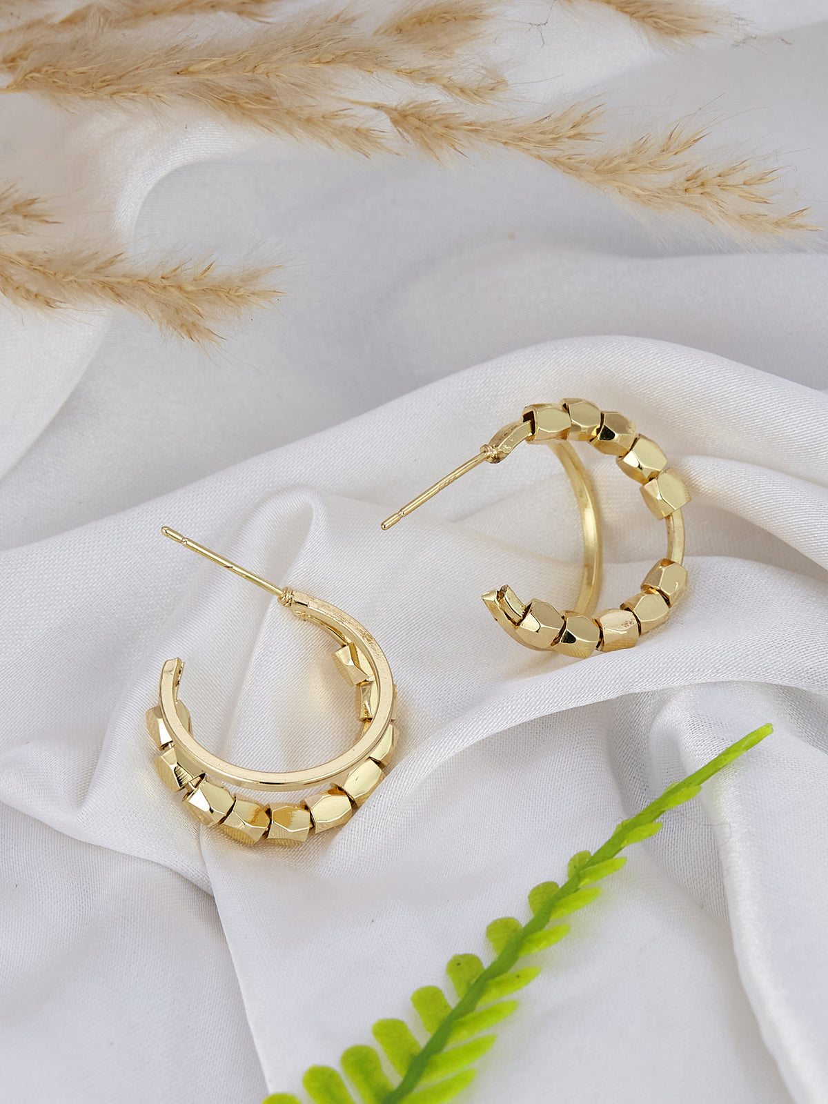Gold Stylish Hoop Earrings For Women & Girls
