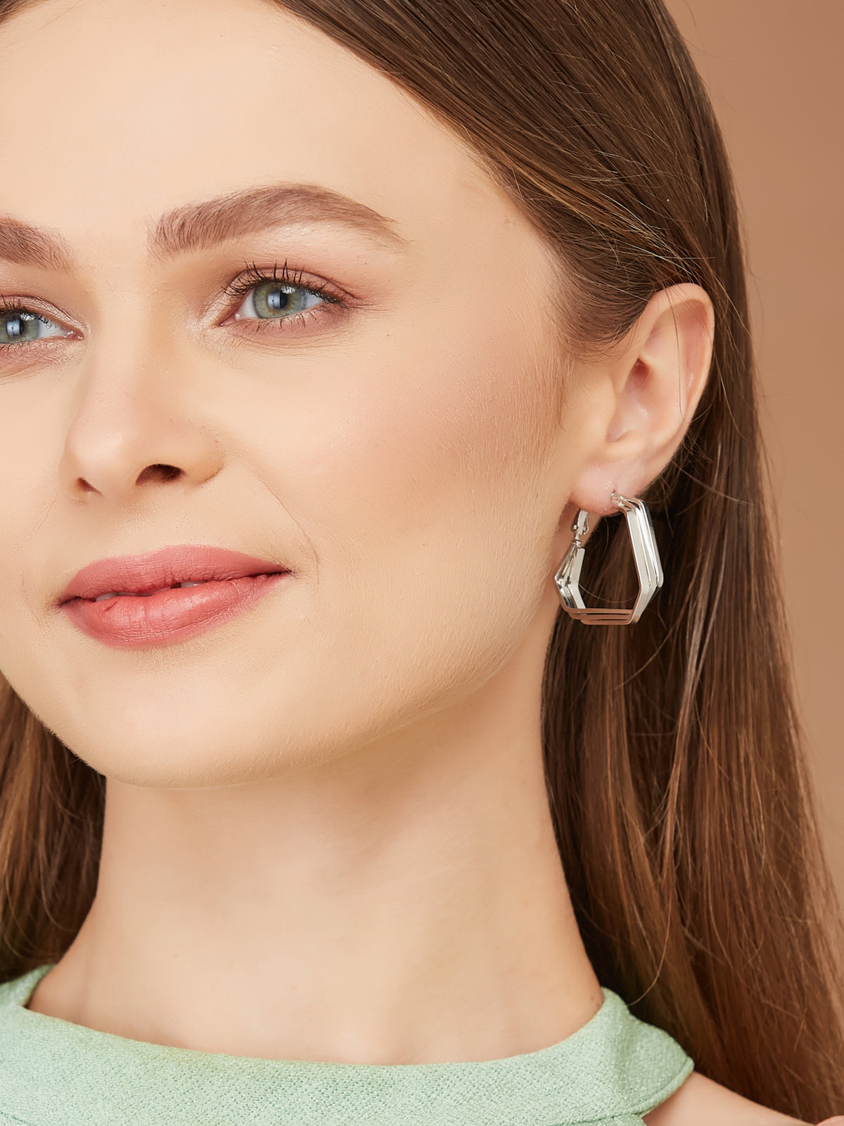 Multi Layer Silver Plated Hoop Earrings For Women & Girls