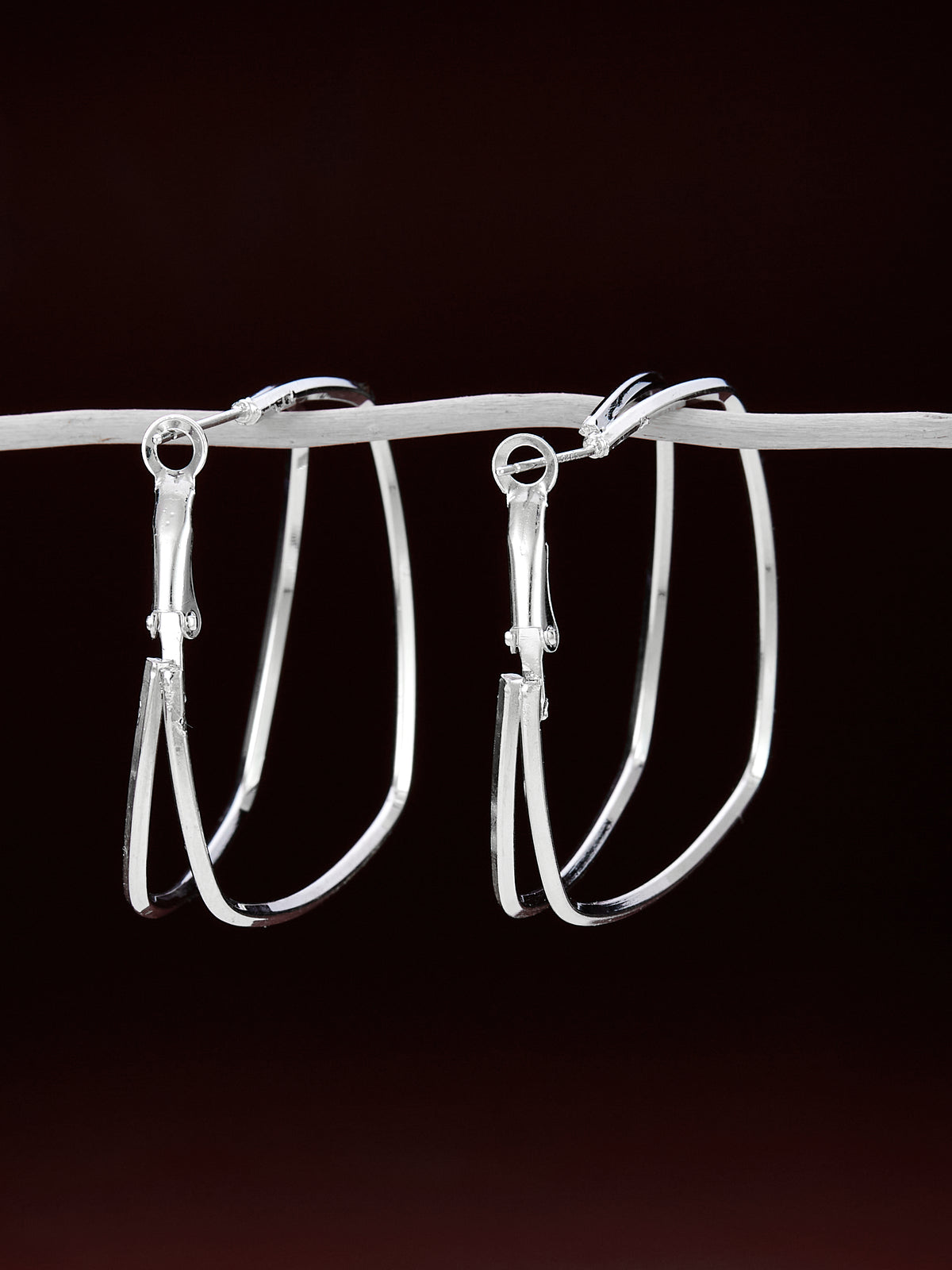 Multi Layer Silver Plated Earrings For Women & Girls