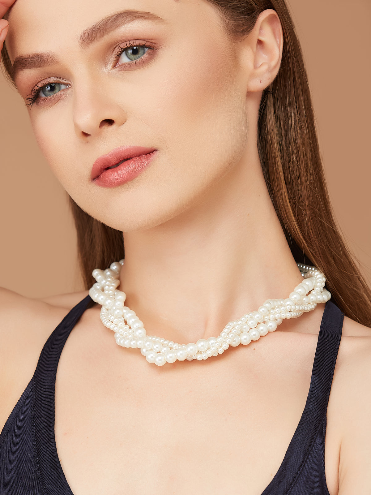 Multi Layer Pearl Necklace For Women & Girls