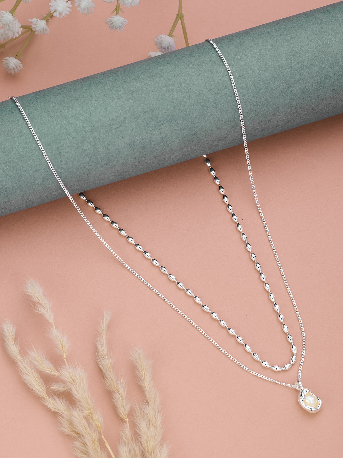 Lightweight Silver Double Chain For Women & Girls