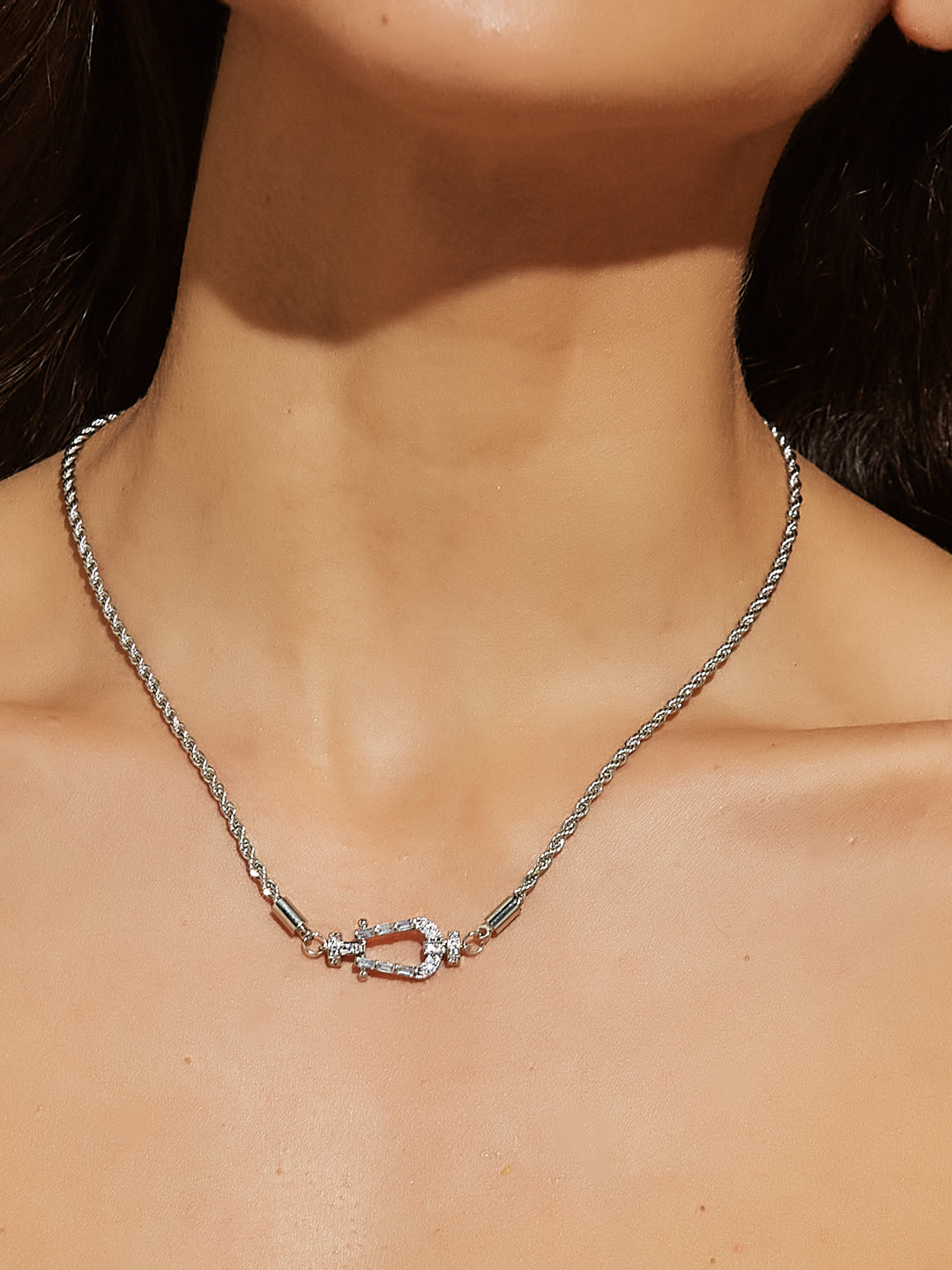 Blue Geometric Embossed Square Bag With Bag Charm