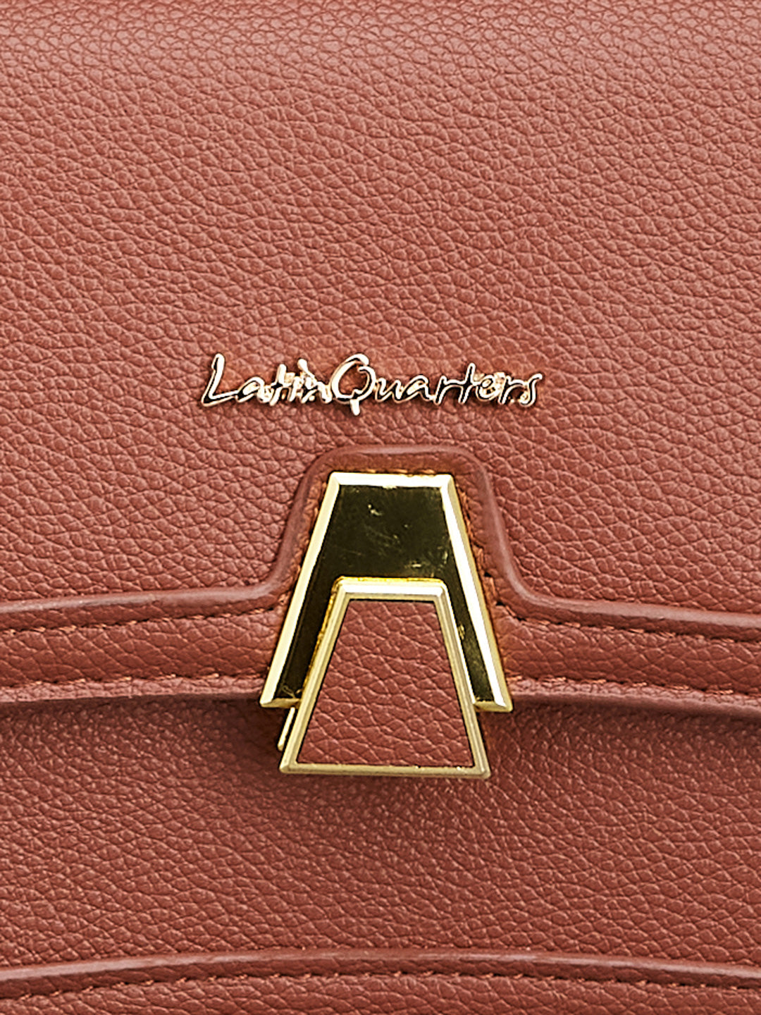 Latin Quarters Rust Crossbody Bag with Geometric Gold Clasp