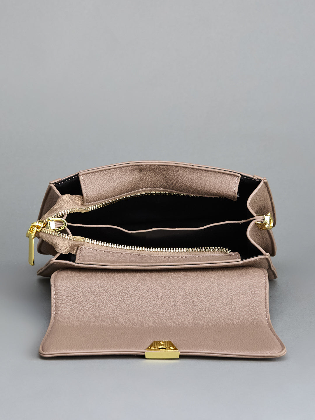 Latin Quarters Women's Nude Crossbody Bag with Fashion Strap & Gold Clasp