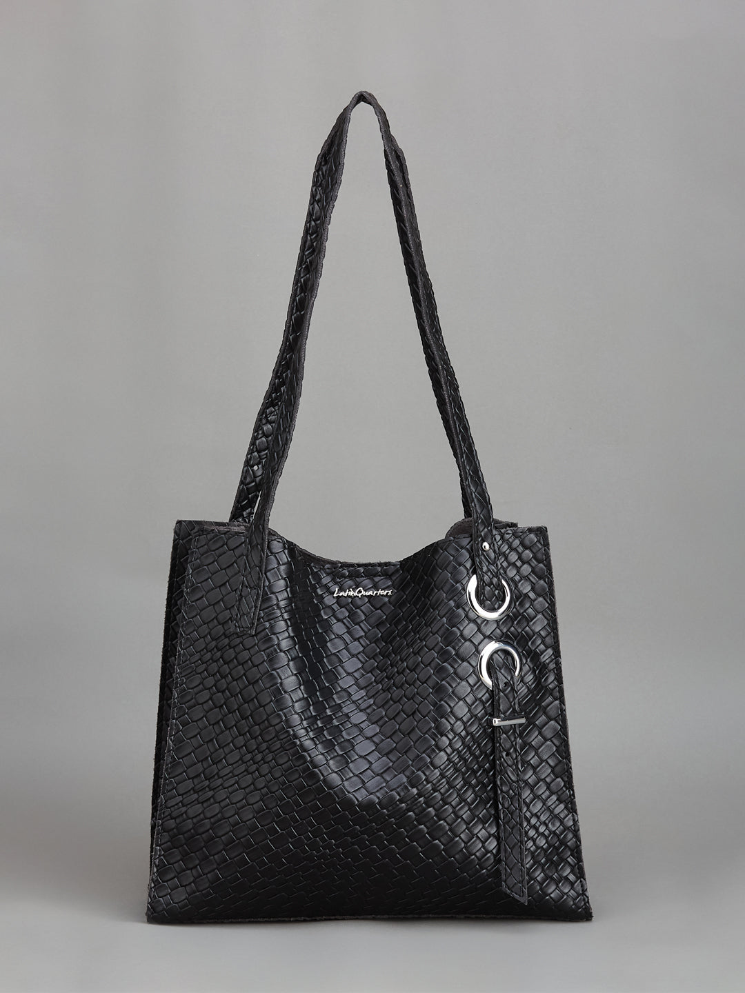 Latin Quarters Women's Black Embossed Shoulder Bag