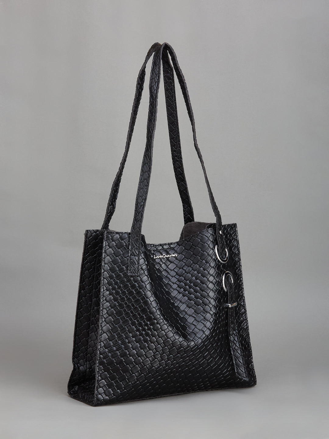 Latin Quarters Women's Black Embossed Shoulder Bag