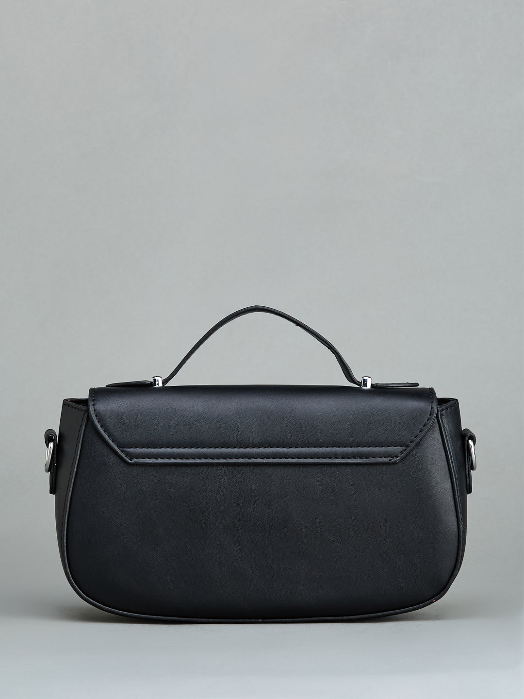 Latin Quarters Black Mini Satchel Hand Bag with Detachable Shoulder Strap