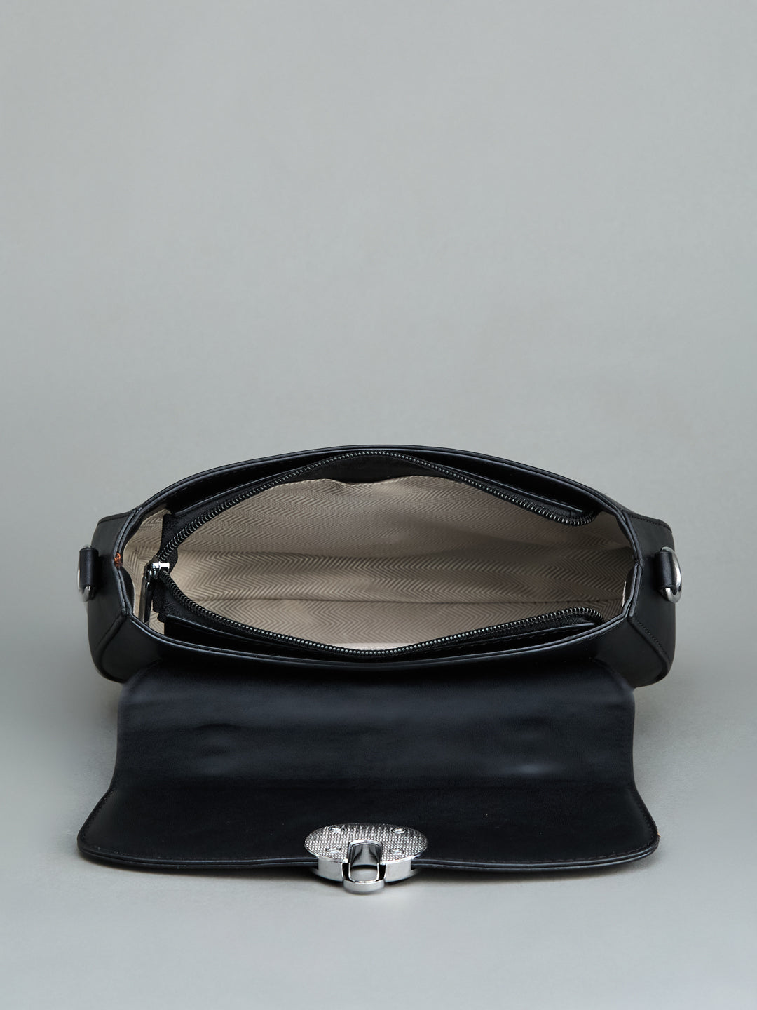 Latin Quarters Black Mini Satchel Hand Bag with Detachable Shoulder Strap
