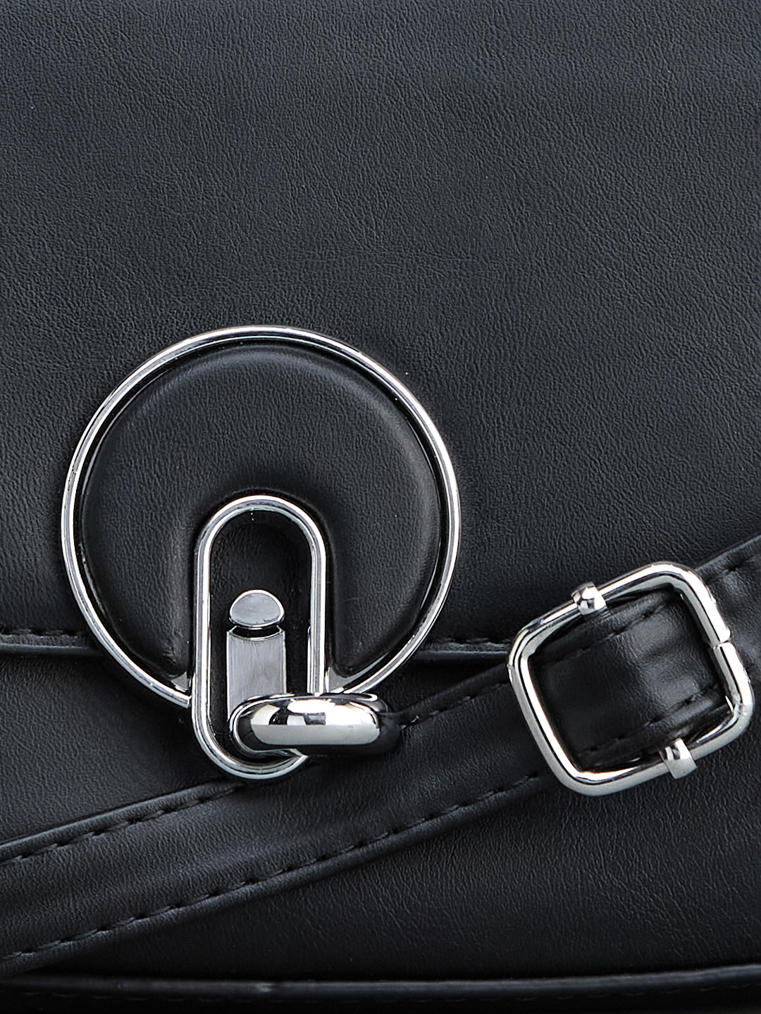 Latin Quarters Black Mini Satchel Hand Bag with Detachable Shoulder Strap
