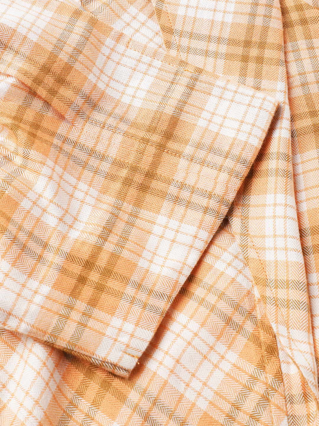 Orange Half Sleeve Yarn Dyed Blouse