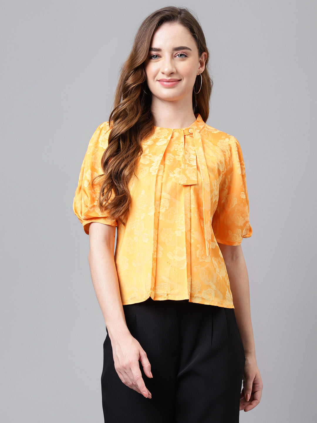 Papaya Half Sleeve Solid Normal Blouse Top