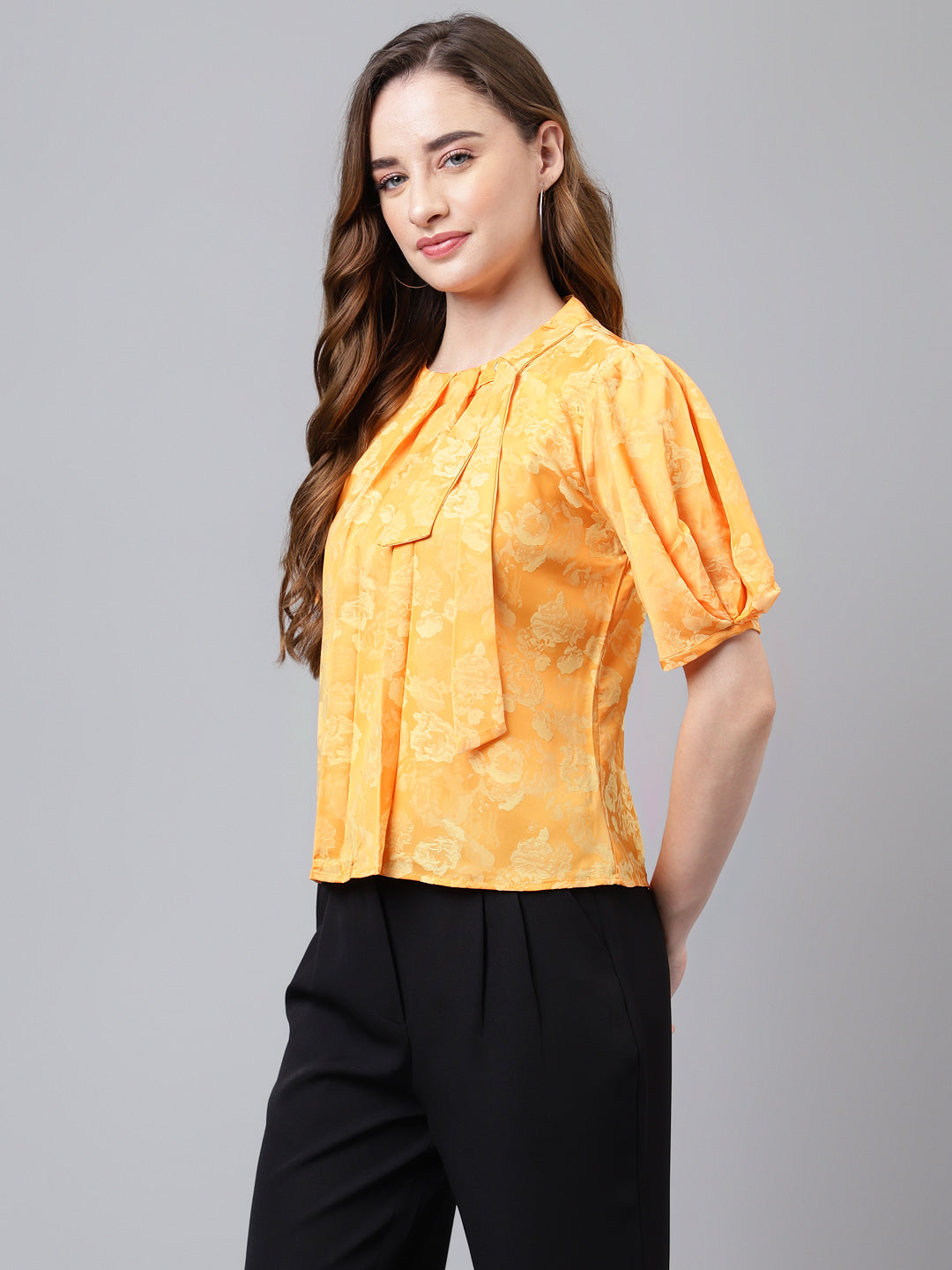 Papaya Half Sleeve Solid Normal Blouse Top