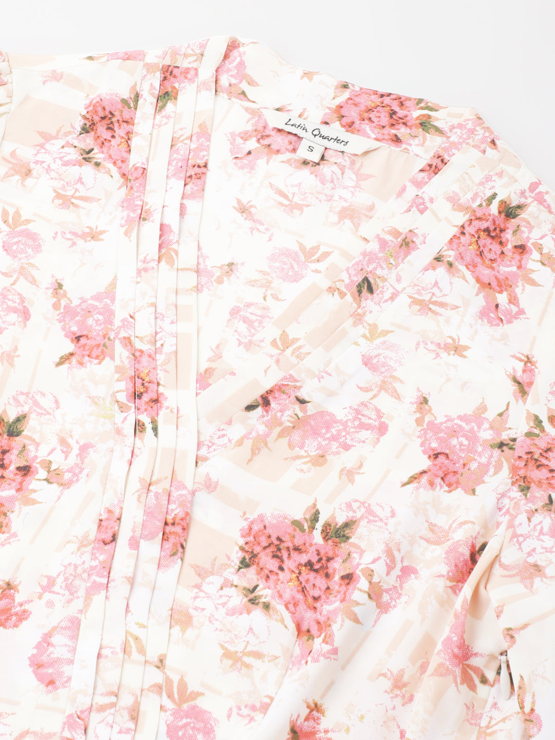 Peach 3/4 Sleeve Printed Normal Blouse