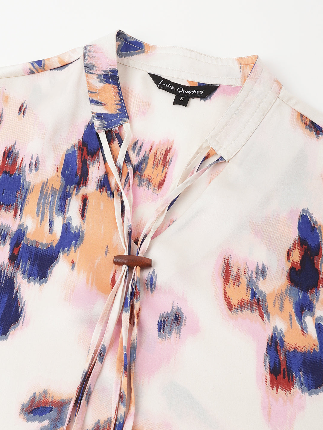 Blue Full Sleeves Printed Blouse Classic Fit Top For Girls