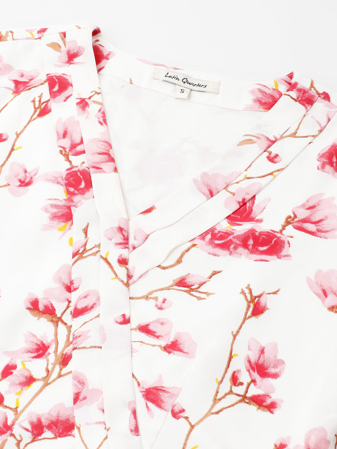 Pink 3/4 Sleeve Printed Normal Blouse Top