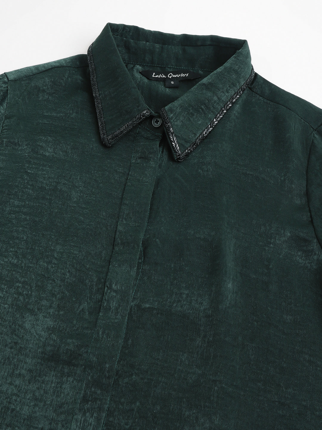 Greenbotle Full Sleeve Collar Neck Solid Women Shirt For Casual