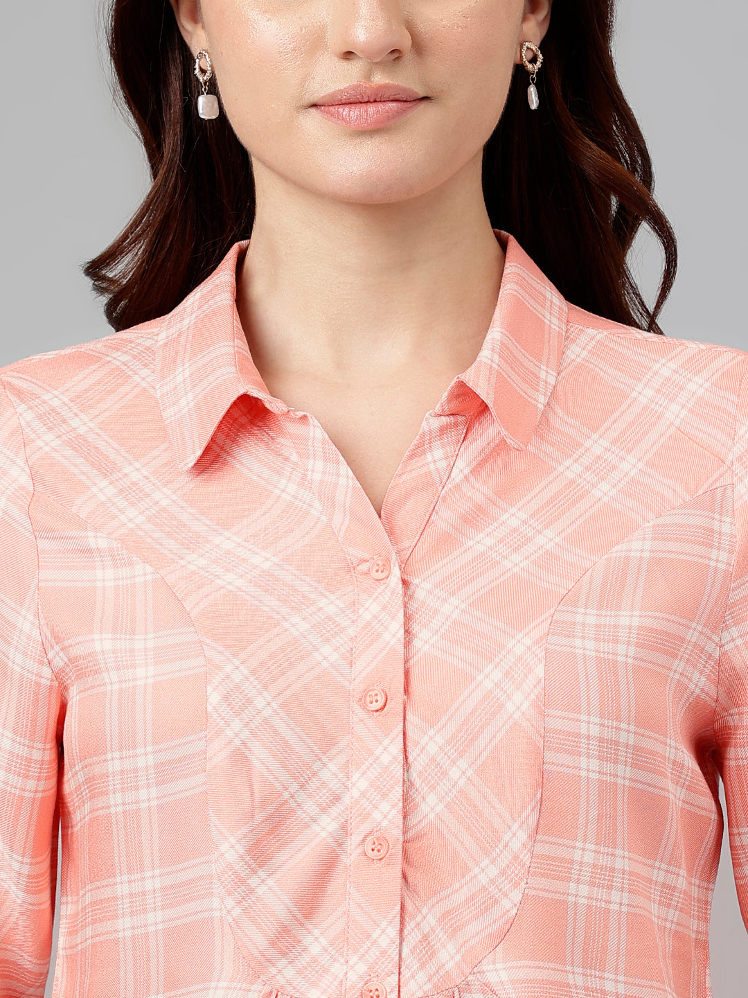 Peach Yarn Dyed Viscose Blouse