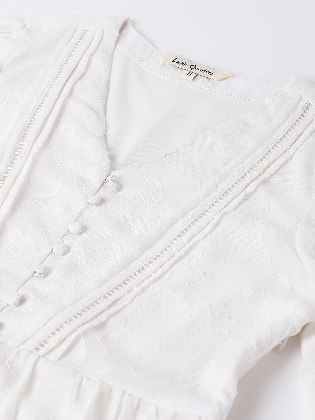 Women White 3/4Th Sleeve V-Neck Solid Mini Dress For Casual