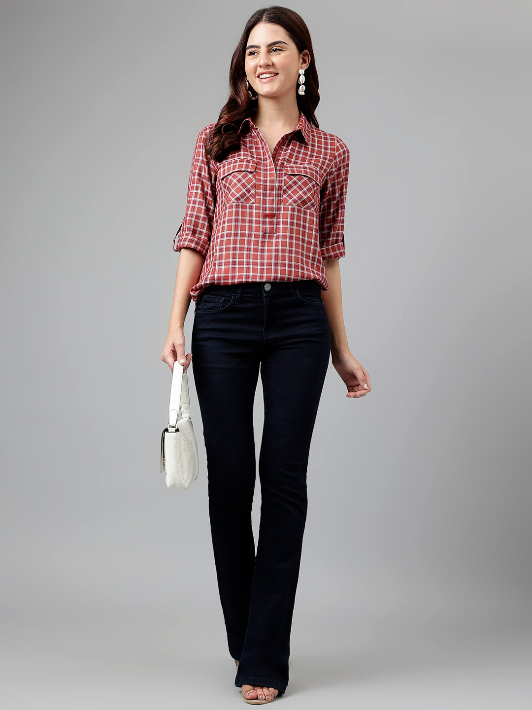Rust Yarn Dyed Rayon Blouse