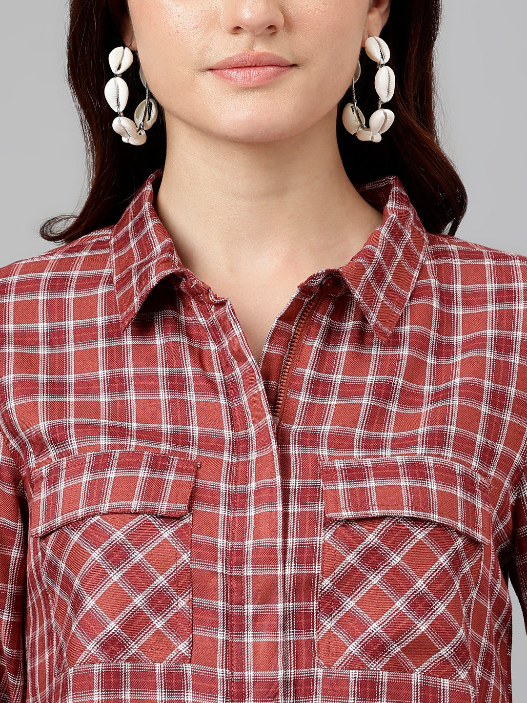 Rust Yarn Dyed Rayon Blouse
