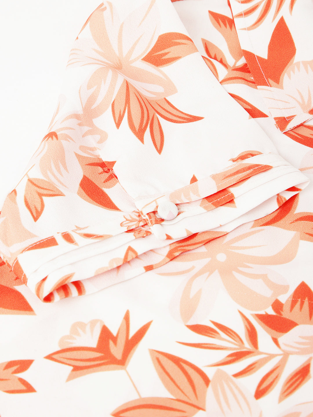 Orange Printed Polyester Blouse