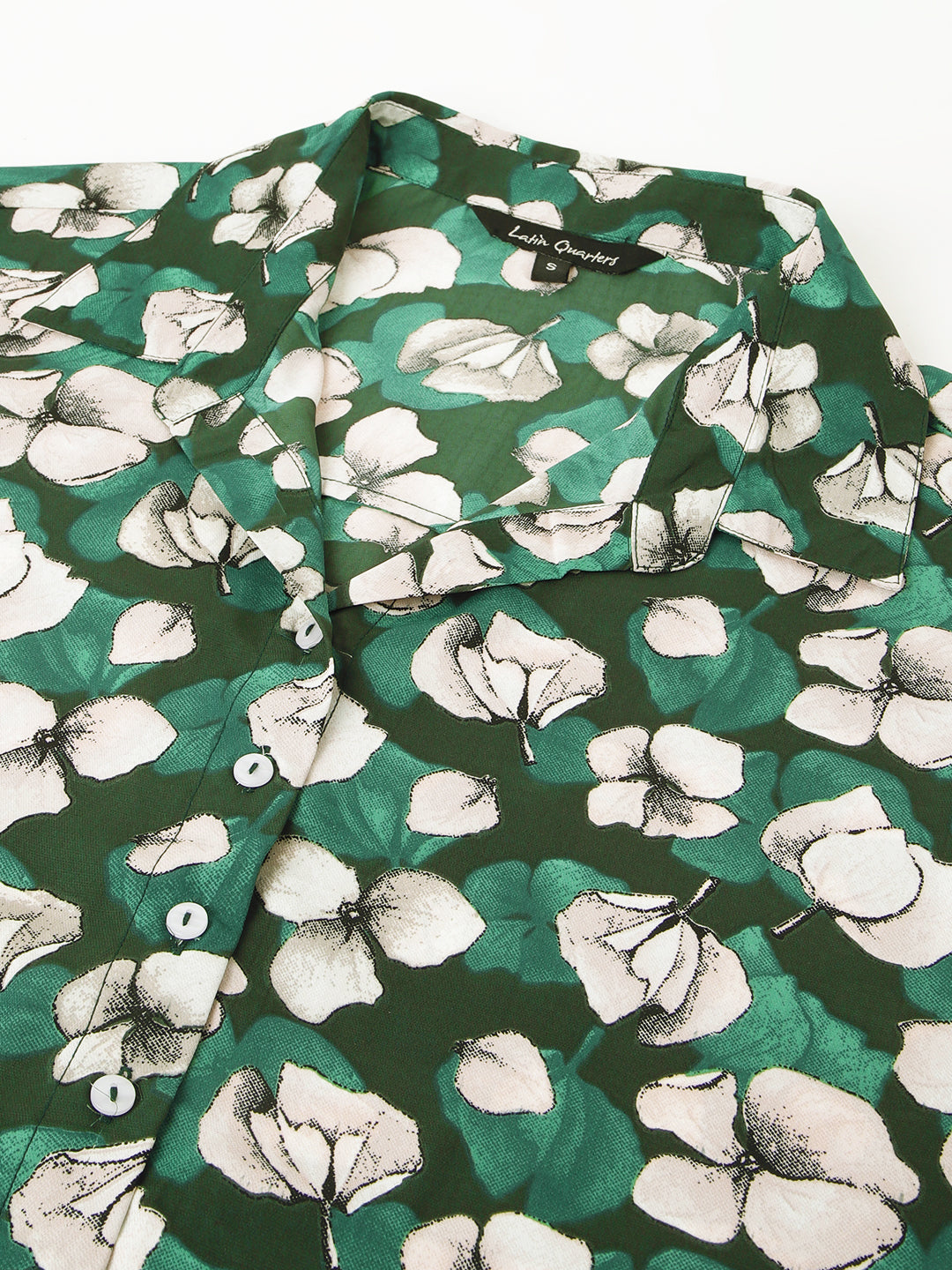 Green Cap Sleeve Classic Fit 100% Polyester Blouse