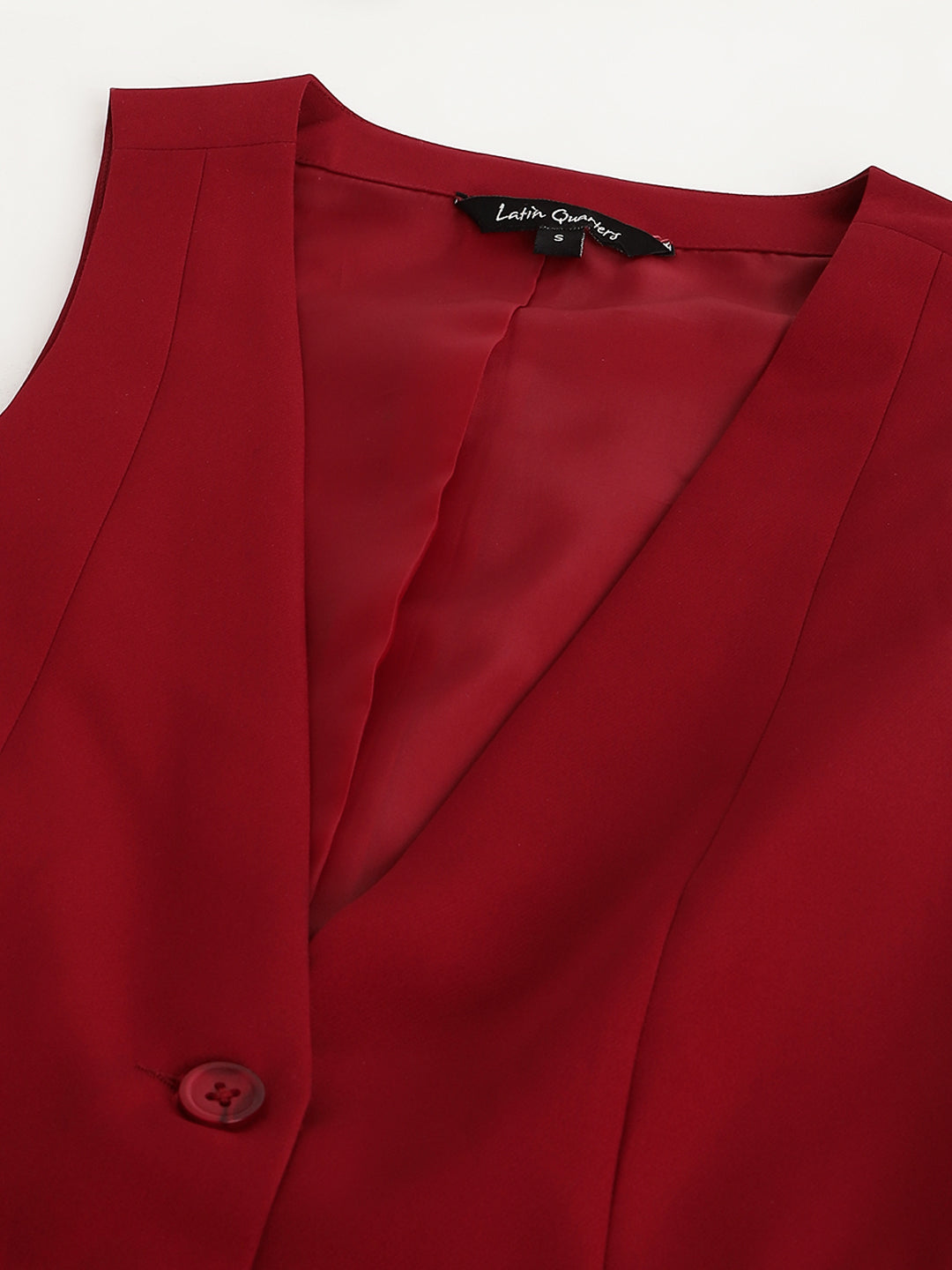 Red Crop Waist Coat