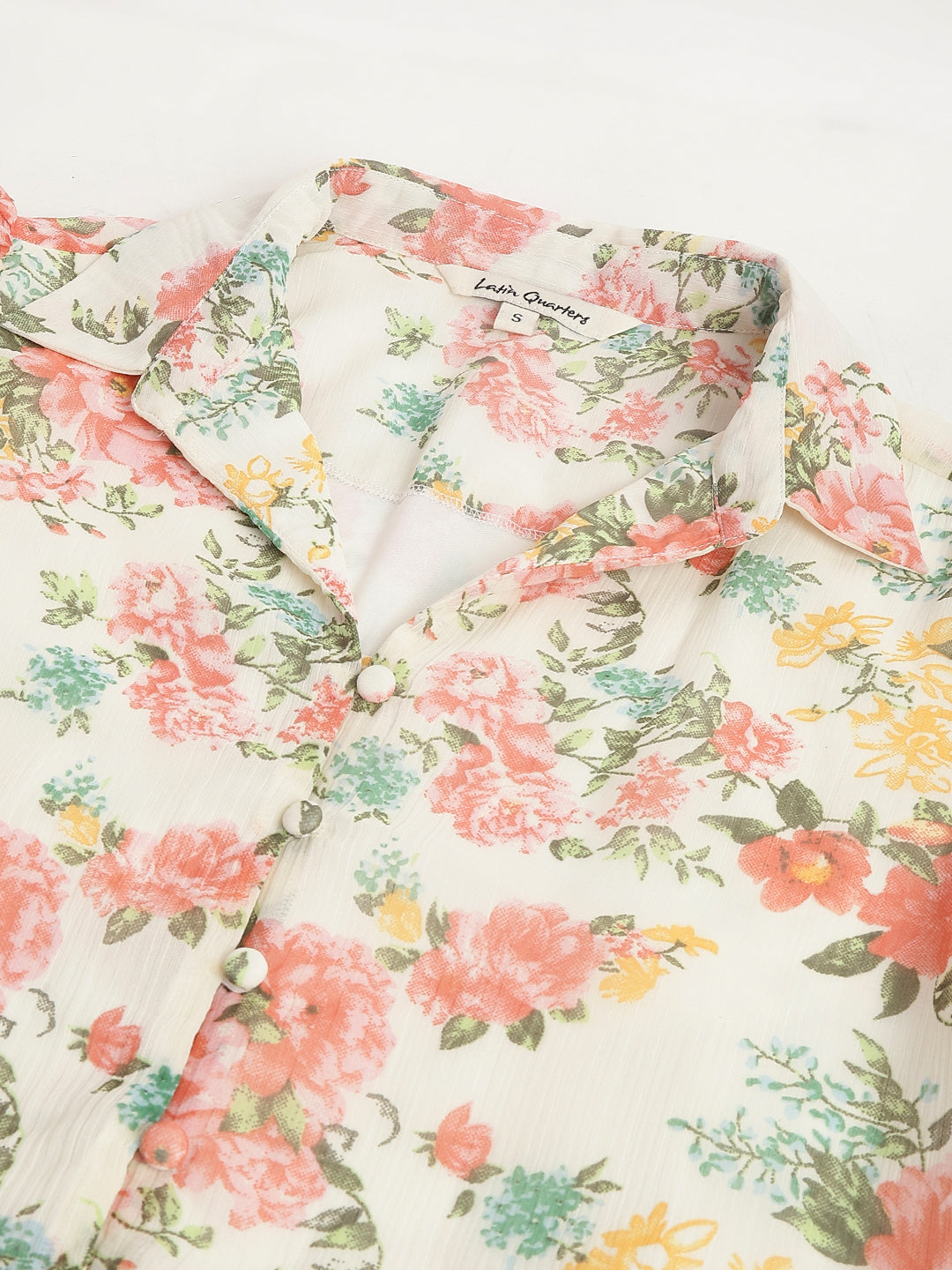 Pink Spread Collar Long Sleeves Printed Shirt Casual For Wear