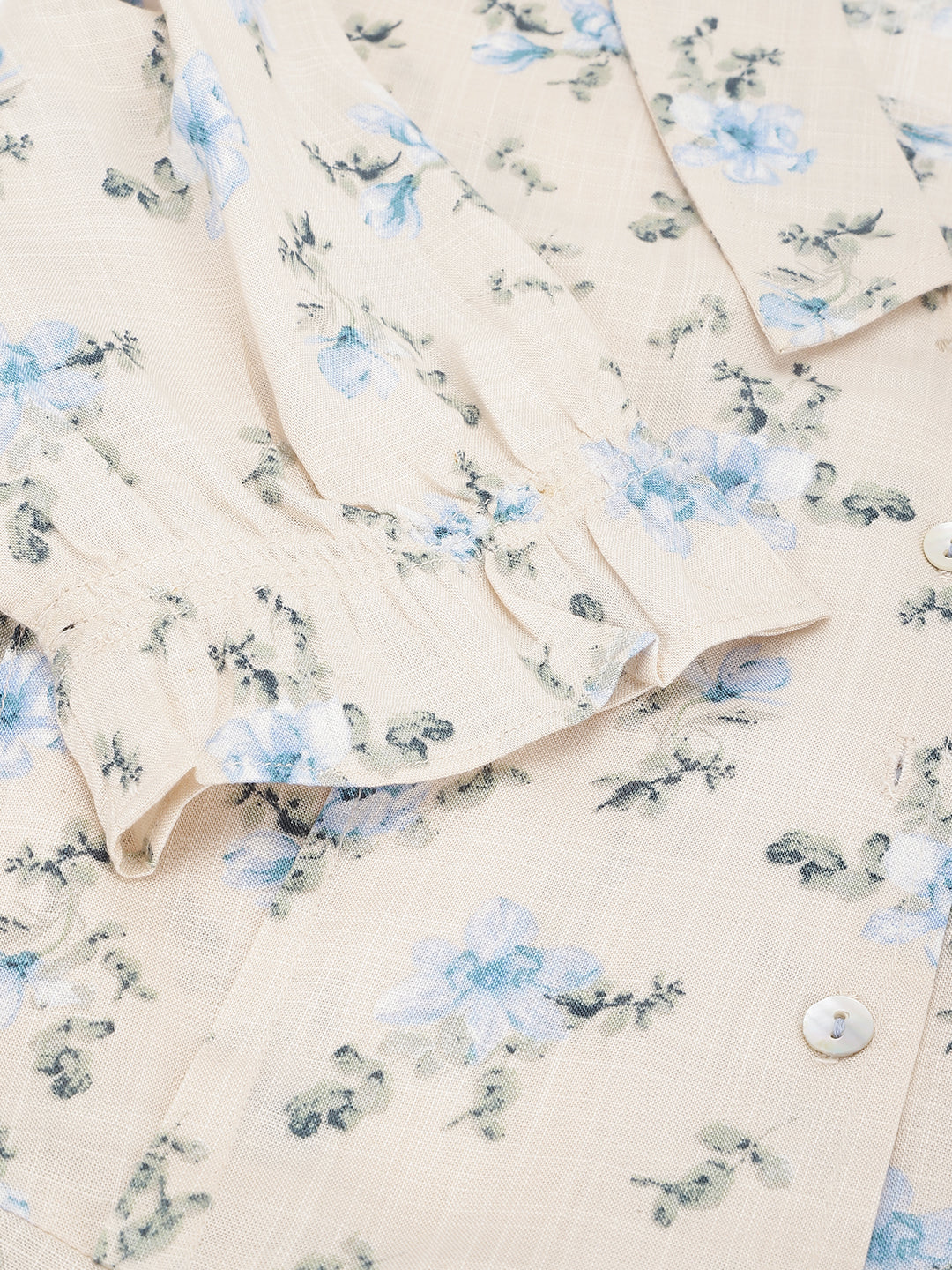 Blue Half Sleeve Collared Neck Printed Shirt For Casual Wear