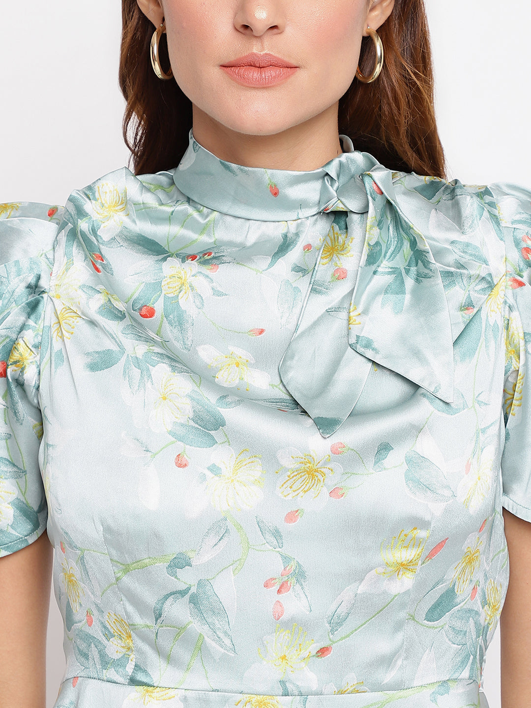 Green Casual Printed Top