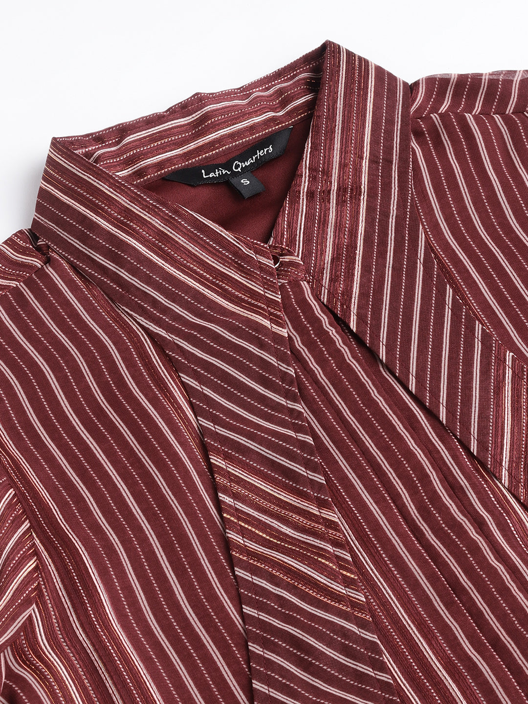 Maroon Solid 3/4 Sleeve Casual Blouse