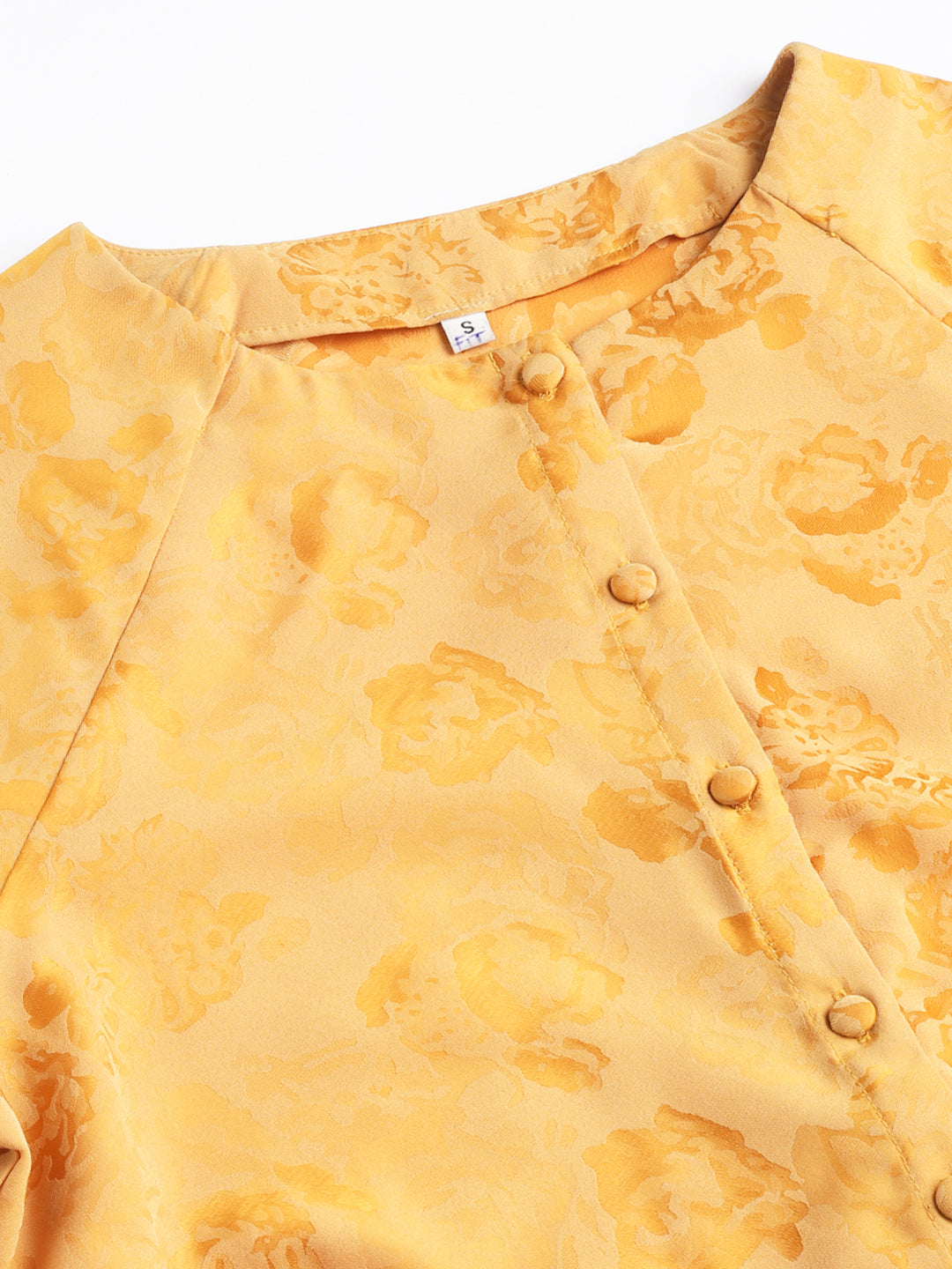 Mustard Solid Half Sleeve Casual Blouse
