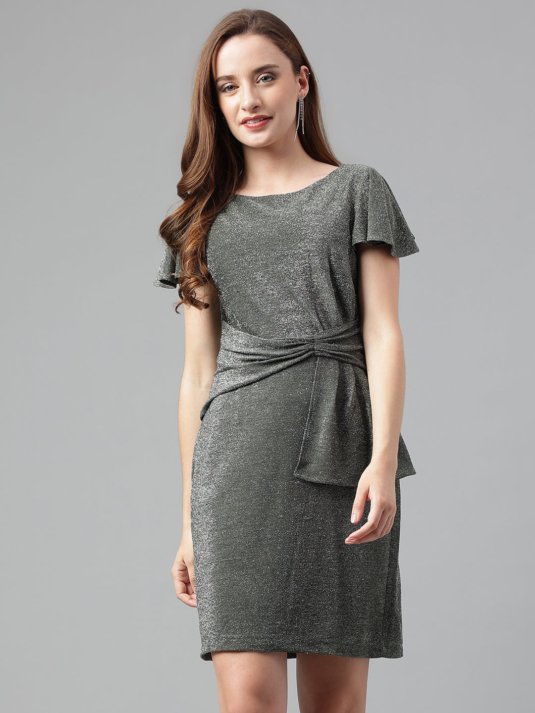 GREY PLEATED DRESS main image 1