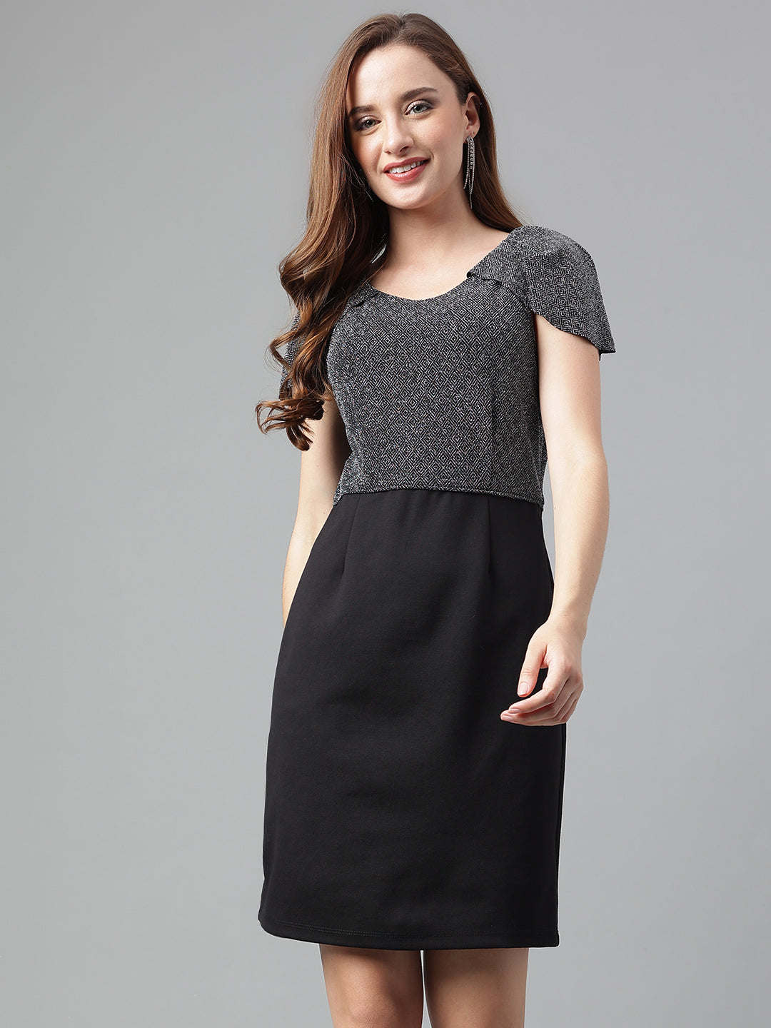 Solid half clearance sleeve dress