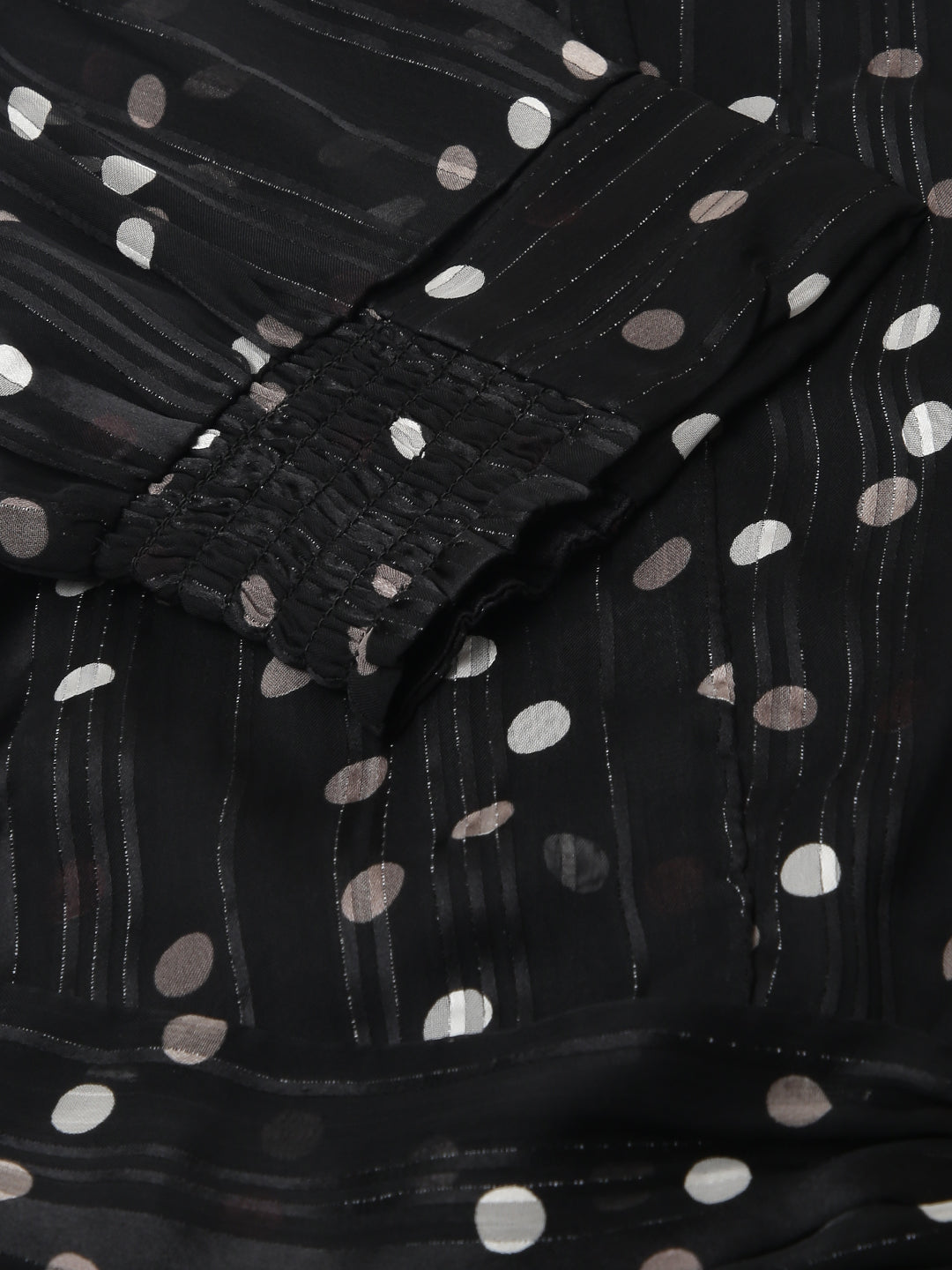 Black Half Sleeve Printed Maxi Dress