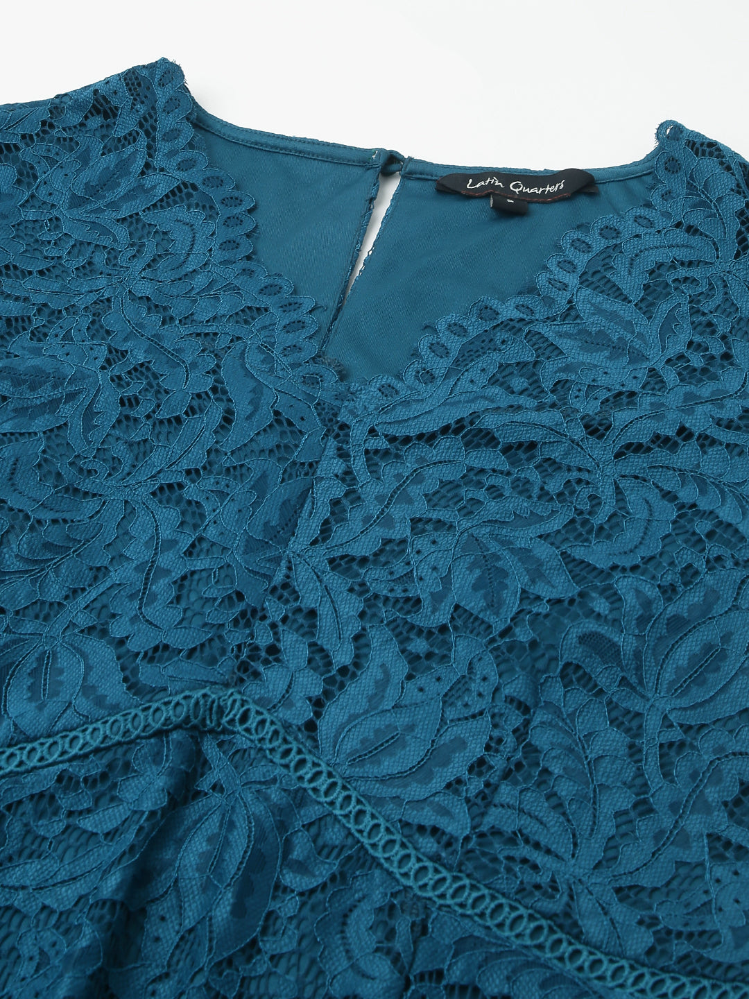 Teal Dark Cap Sleeve Solid Dress