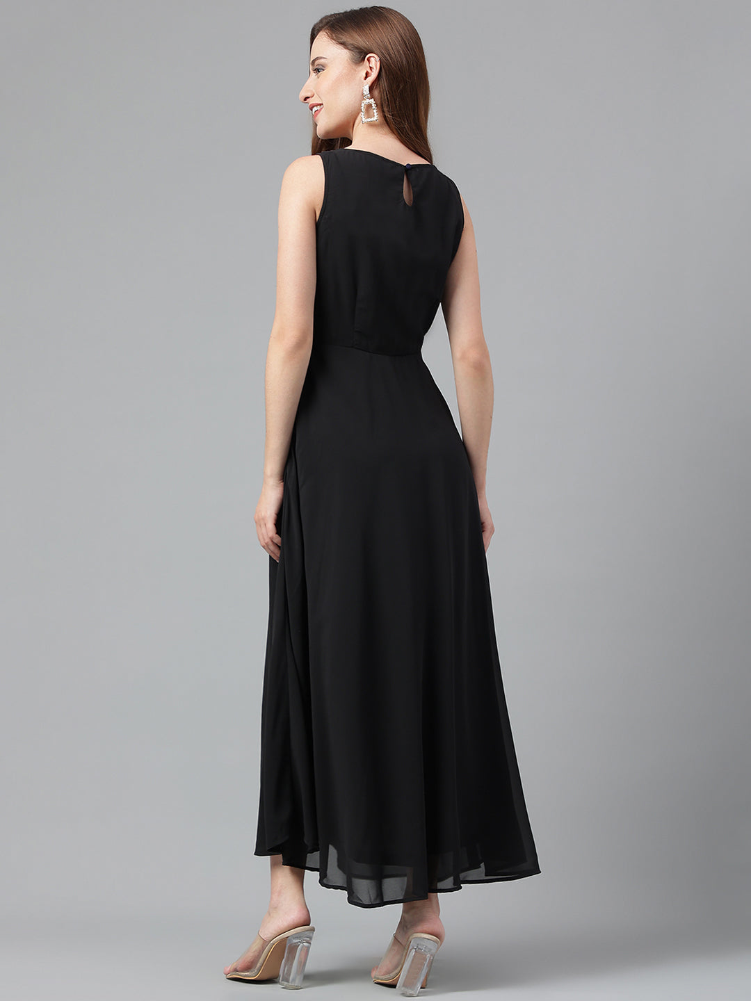 Copper Sleeveless Solid Dress