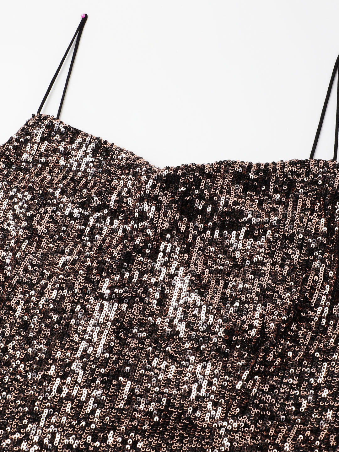 Copper Sleeveless Solid Short Slip Dress