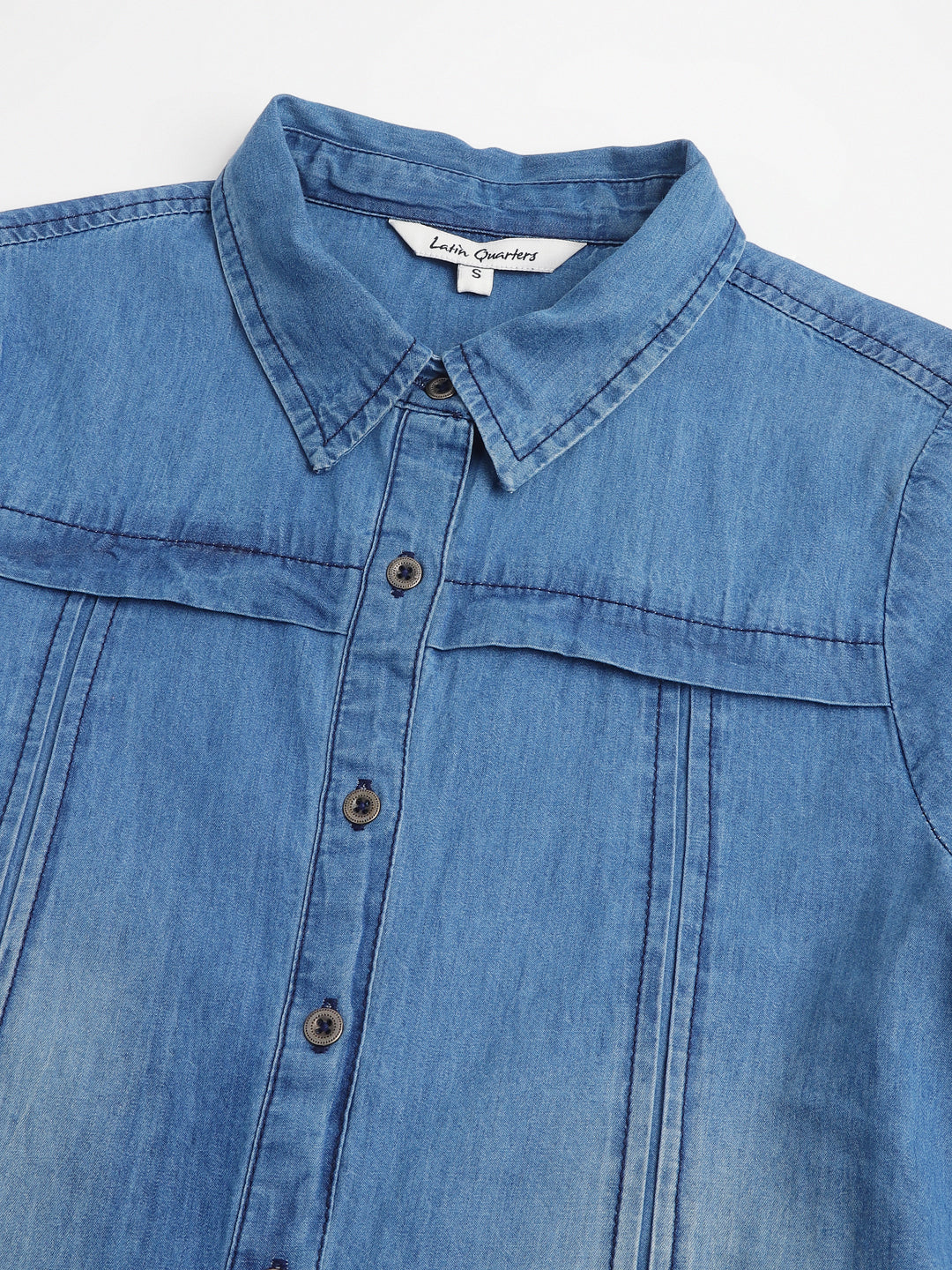Blue Half Sleeve Solid Normal Shirt Dress