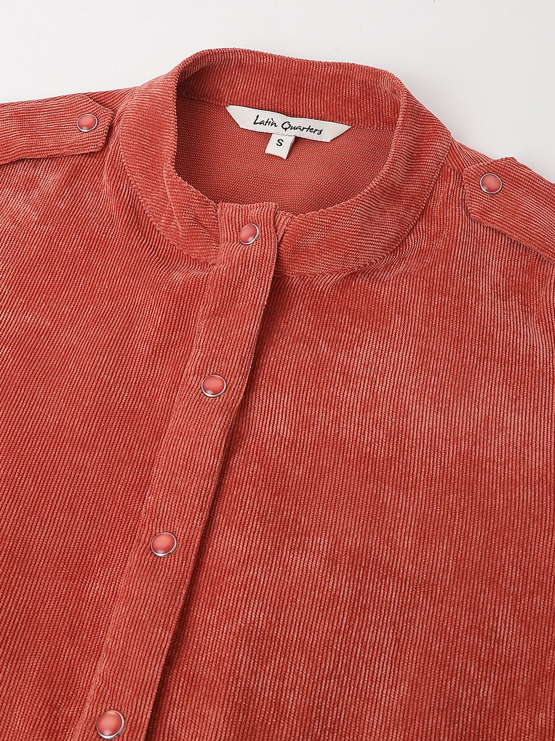 Orange Full Sleeve Solid Shirt Dress