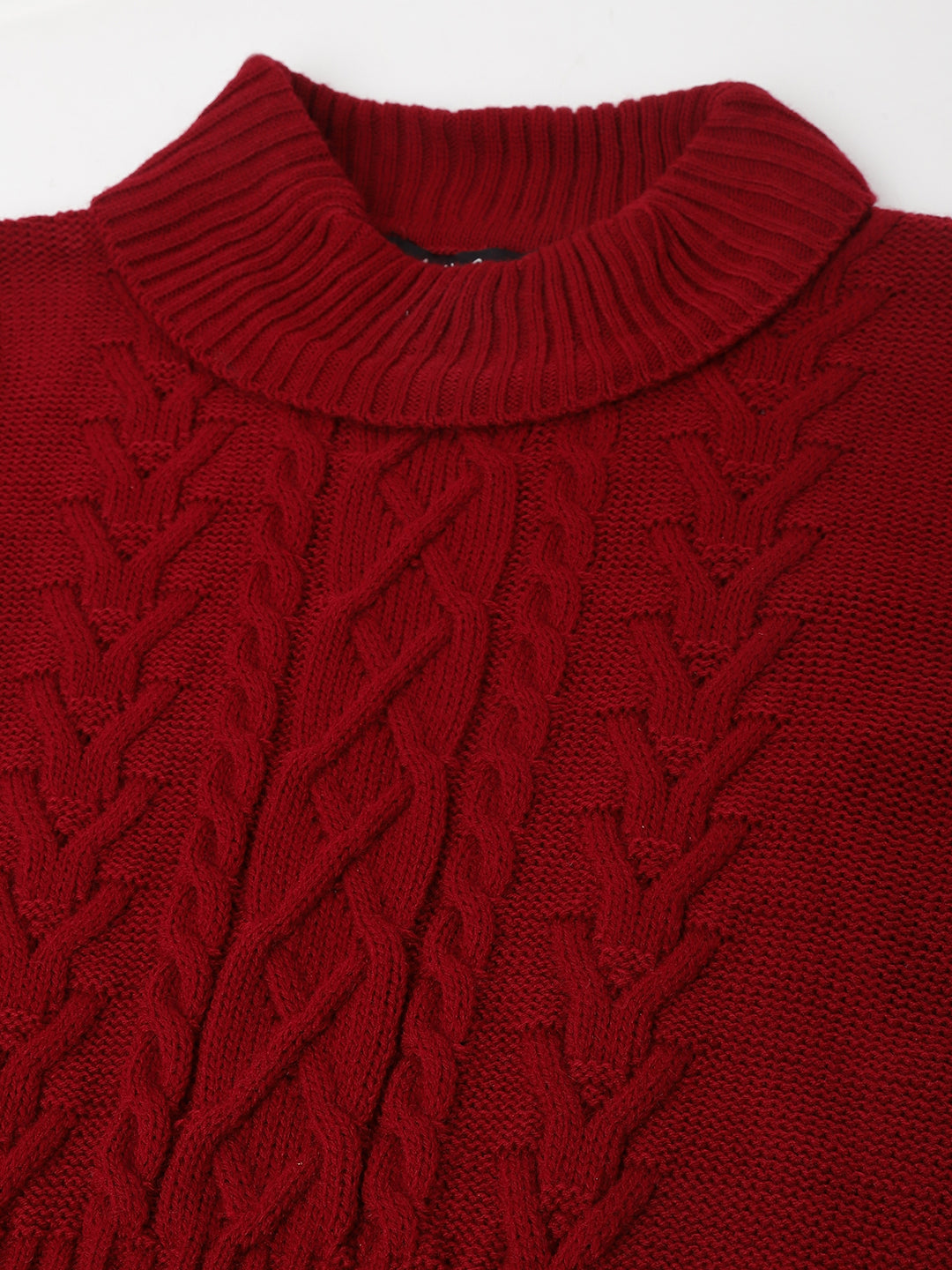 Red Full Sleeve Solid Shift Dress