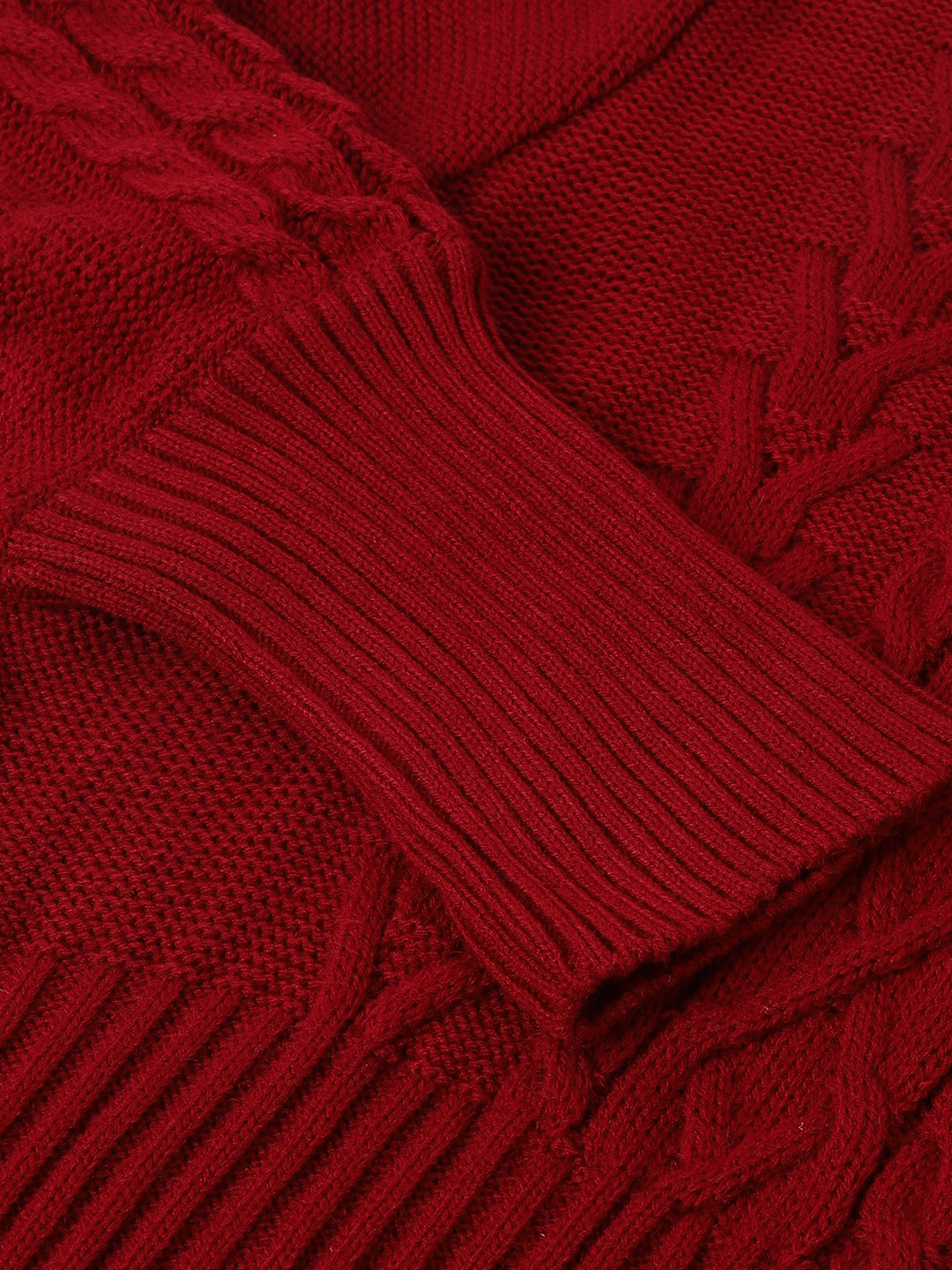 Red Full Sleeve Solid Shift Dress