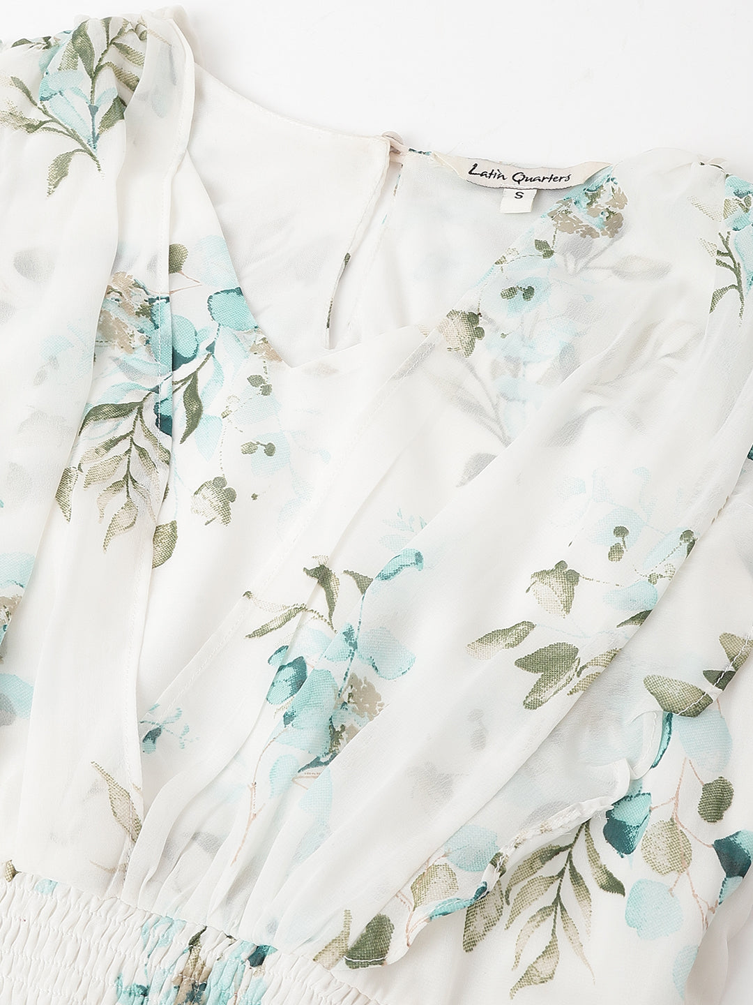 Green Cap Sleeve Printed Freel Maxi Dress