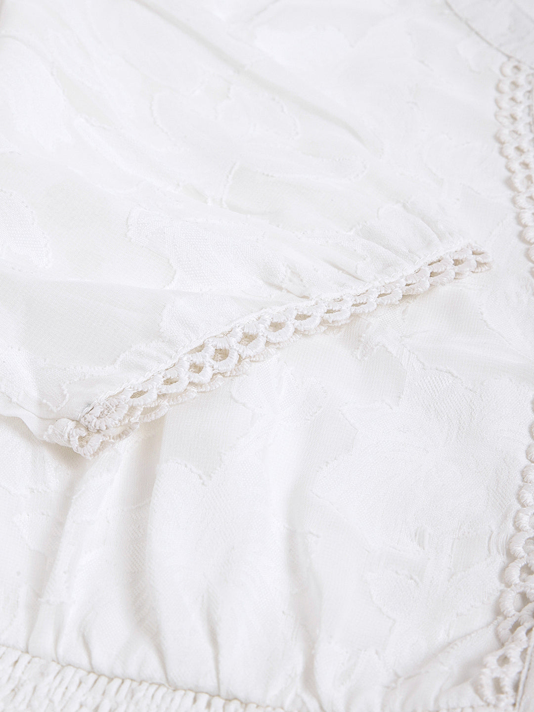 White Half Sleeve Mandarin Collar Women A-Line Dress